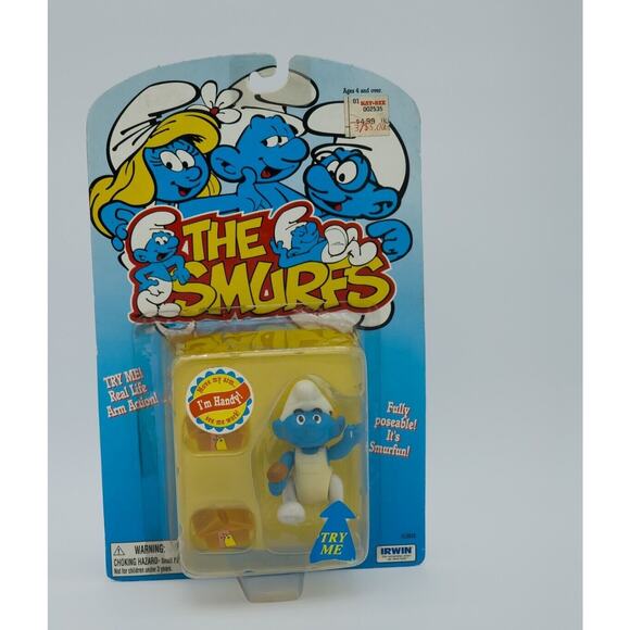 The Smurfs Handy Poseable Figure Irwin #13010 Peyo 1996 Vintage - Picture 1 of 6